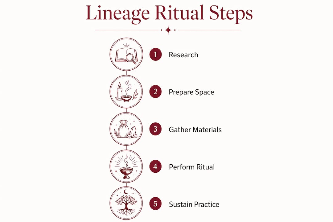Infographic showing steps to restore family lineage blessing