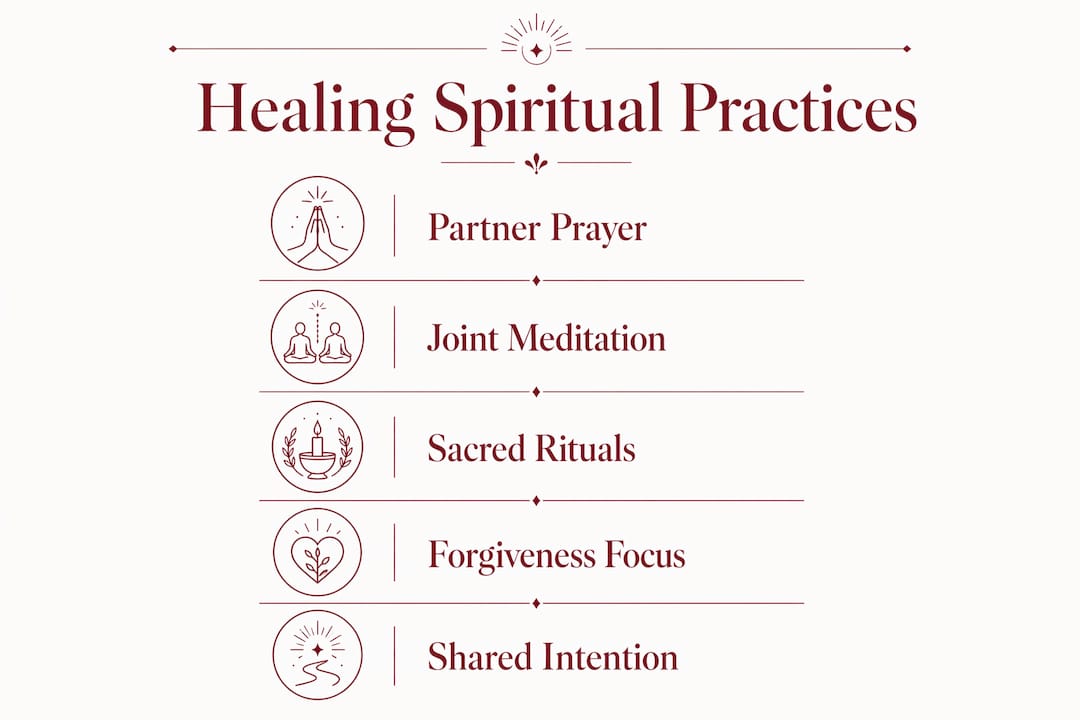 Infographic illustrating spiritual healing steps
