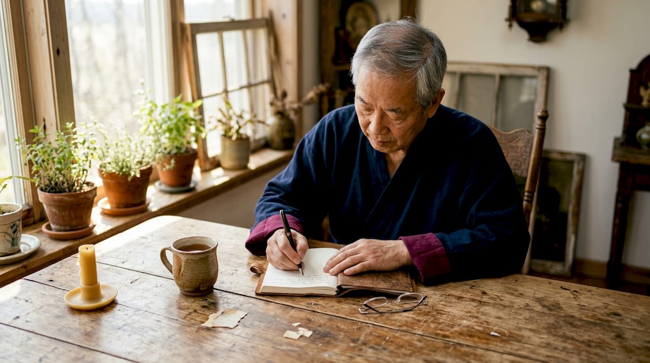Hands journaling financial mindset