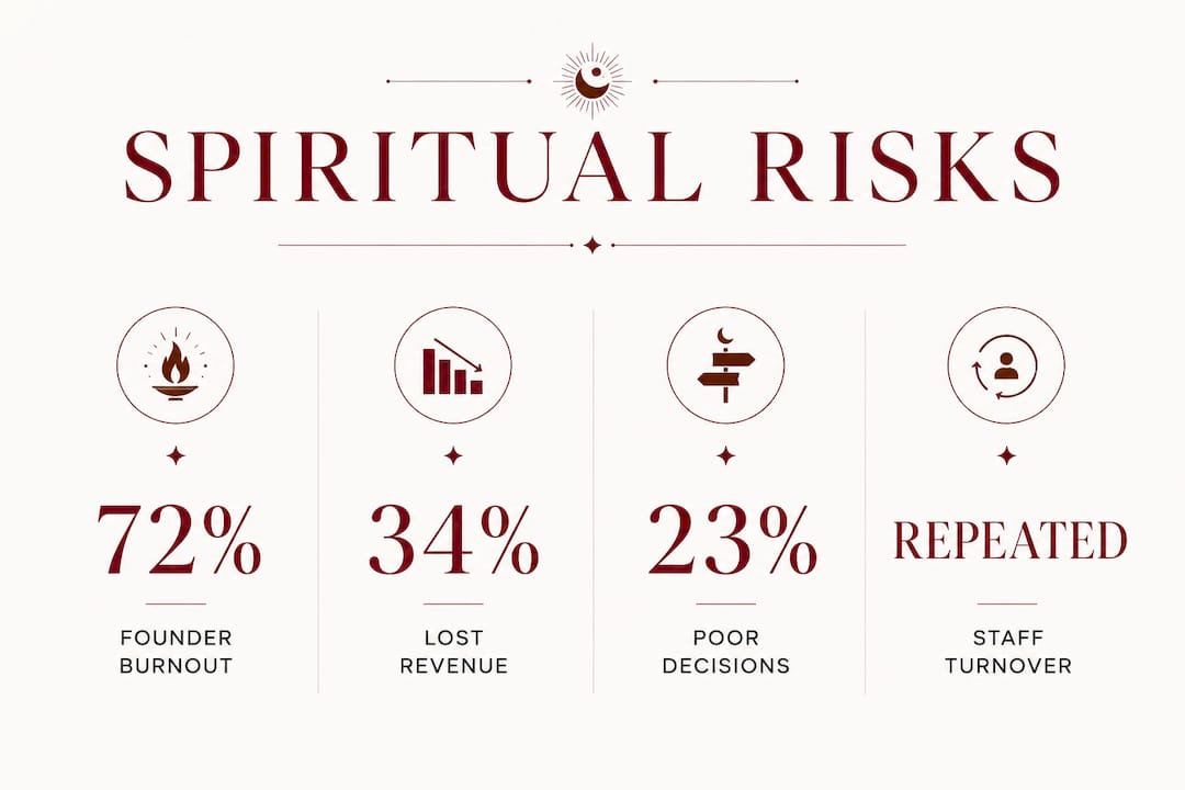 Infographic showing spiritual risks to businesses