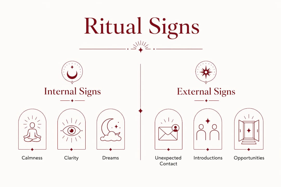 Infographic showing internal and external ritual signs