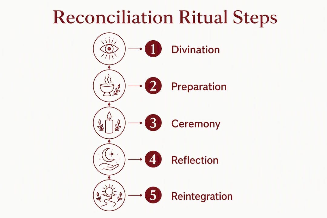 Infographic outlining reconciliation ritual steps