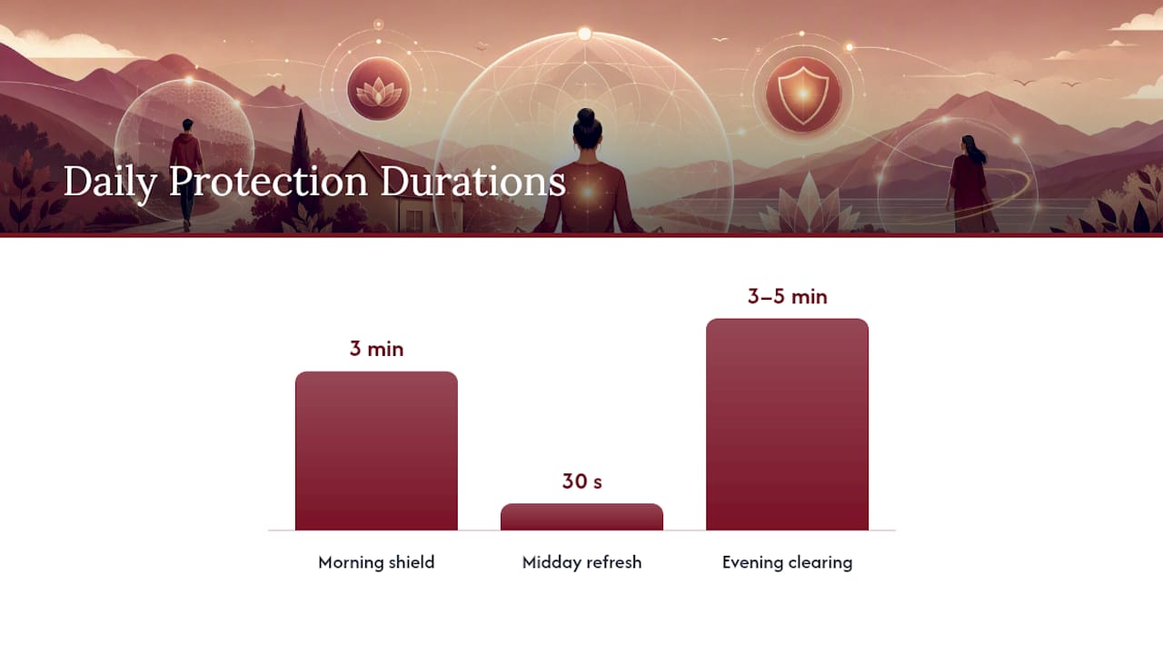 Timeline of daily spiritual protection routine steps