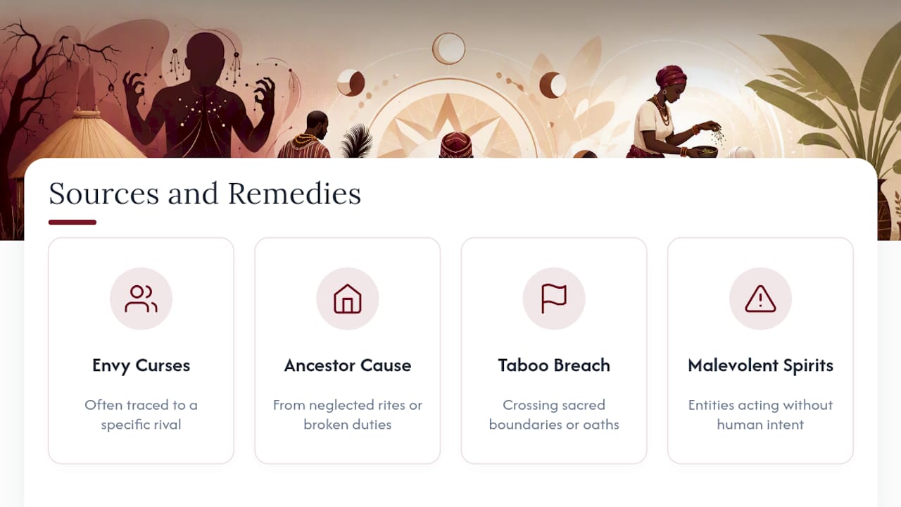 Four spiritual attack sources linked to remedies