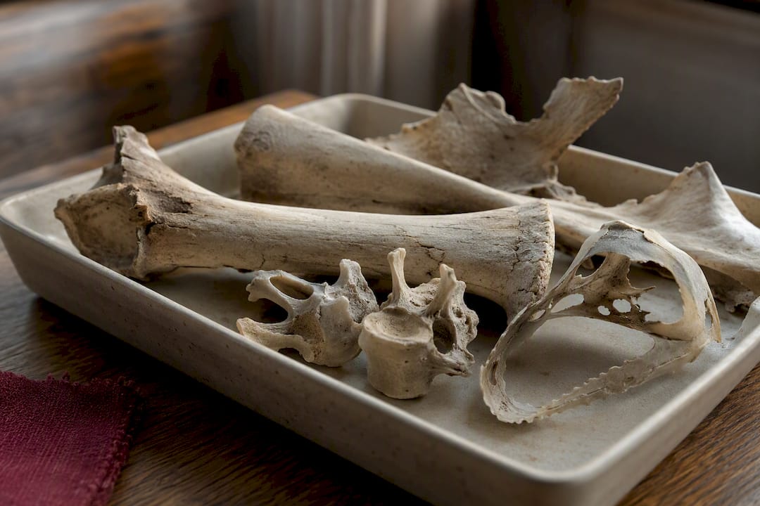 Weathered bones showing different structures