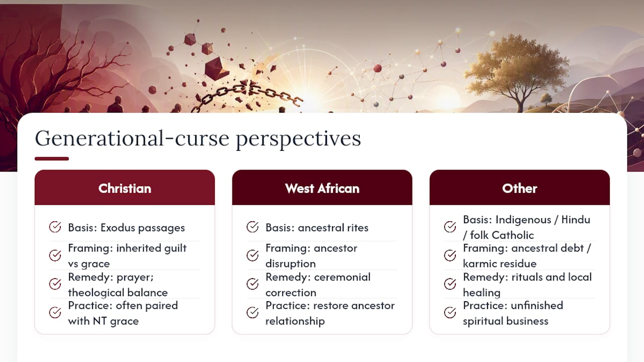 Cultural and Religious Perspectives on Generational Curses — overview diagram