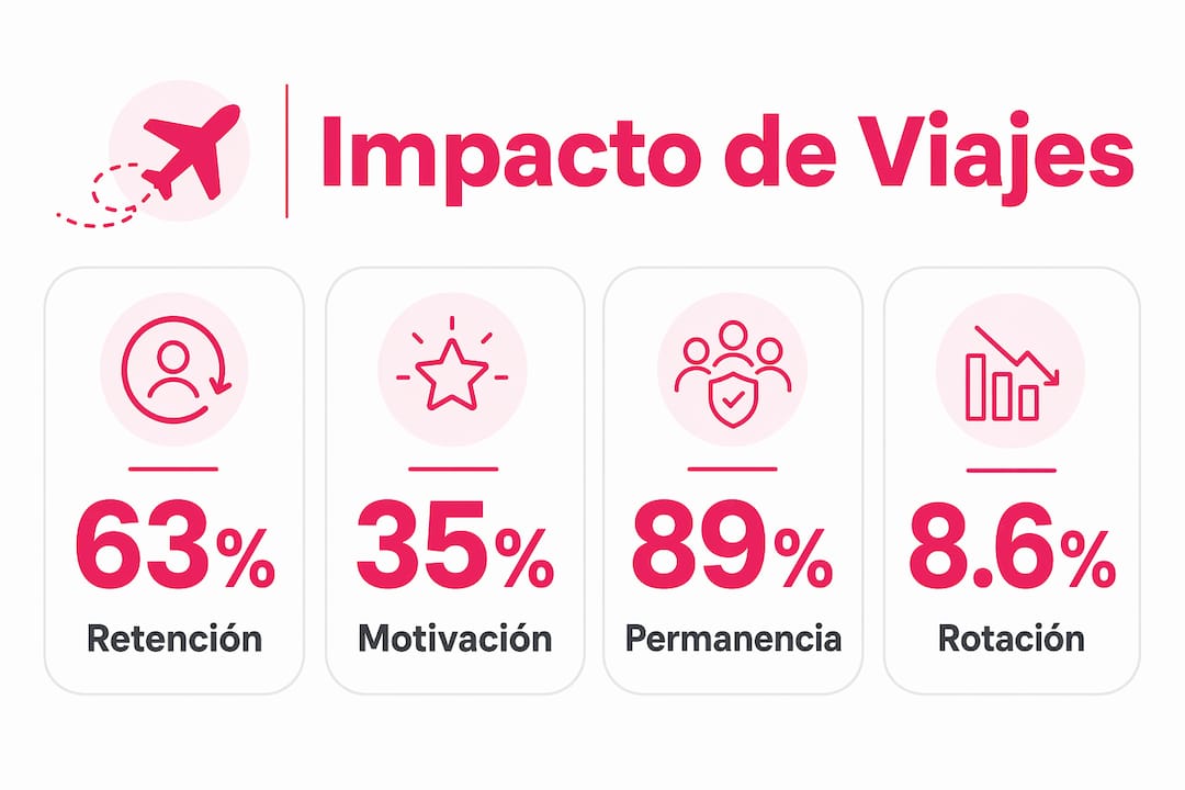 Infografía con datos destacados sobre tendencias de viaje y reputación como empleador