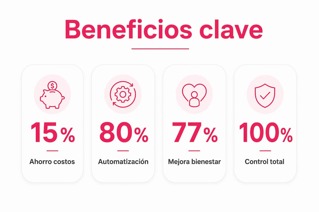 Infografía que destaca las principales ventajas de contar con una plataforma integral