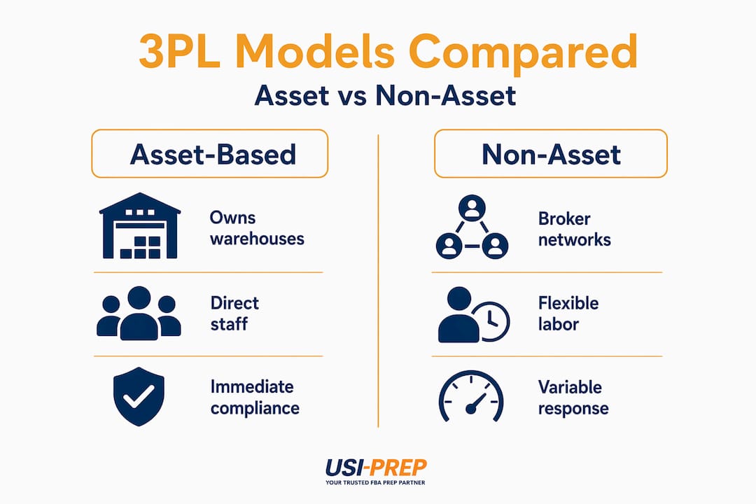 Infographic asset-based versus non-asset 3PL comparison