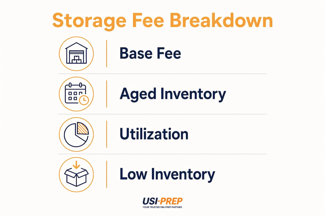 Infographic detailing Amazon FBA storage fee components