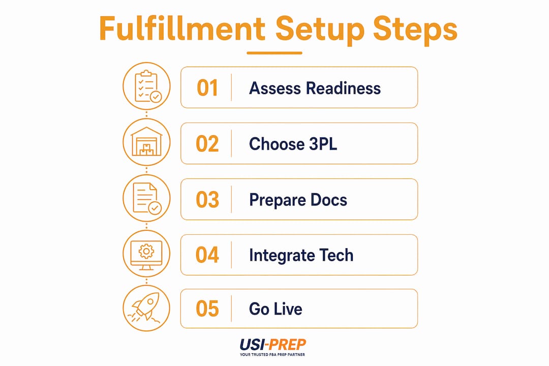 Infographic showing fulfillment setup process steps