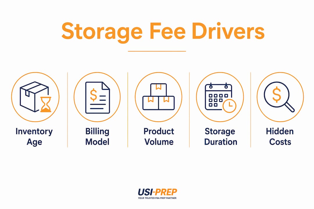 Infographic illustrating key factors driving storage fees