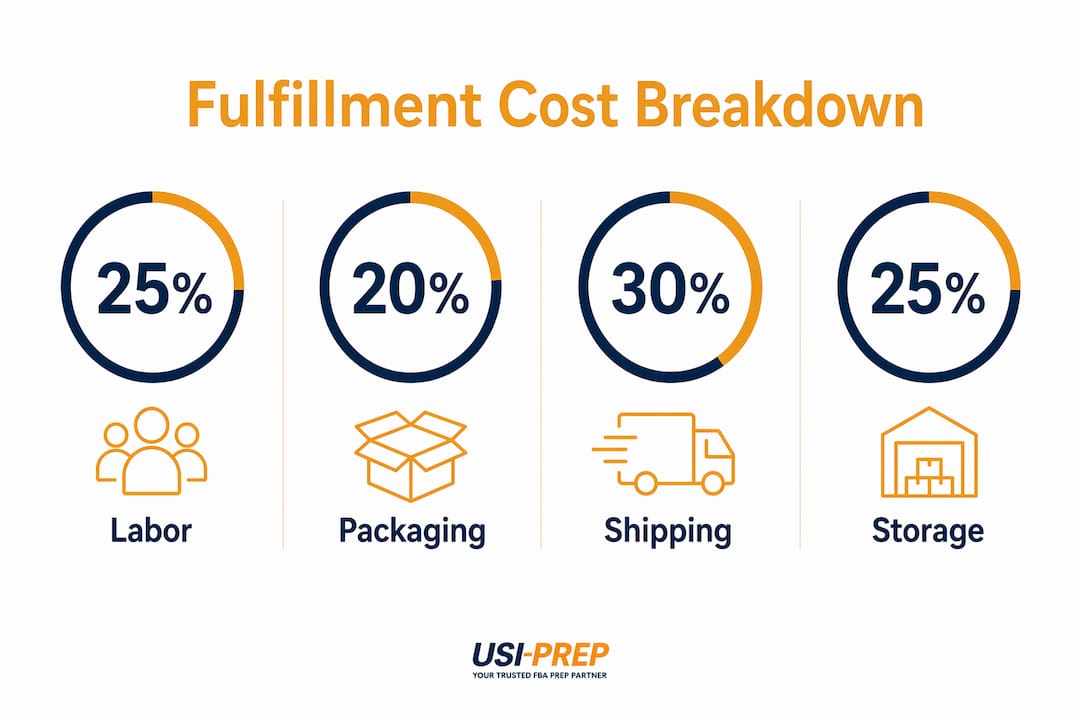 Infographic showing fulfillment cost percentages by category