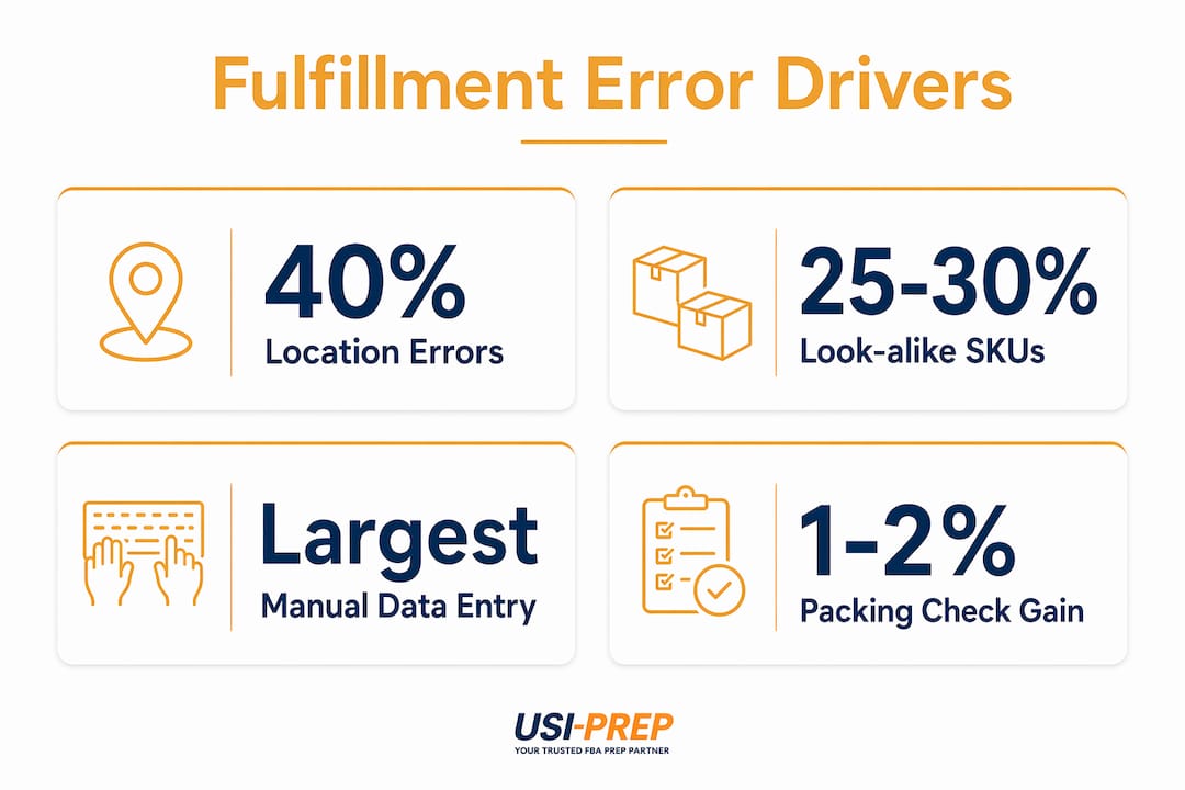 Infographic showing key fulfillment error statistics