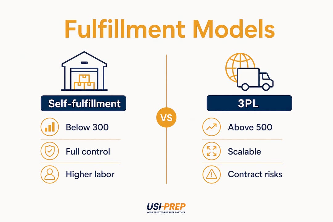 Comparison infographic of self-fulfillment versus 3PL models
