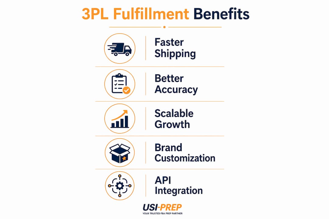 Infographic showing 3PL benefits for TikTok sellers