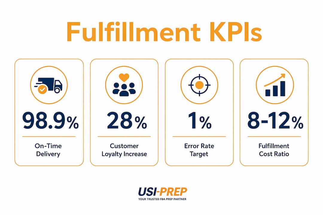 Infographic showing key ecommerce fulfillment performance statistics