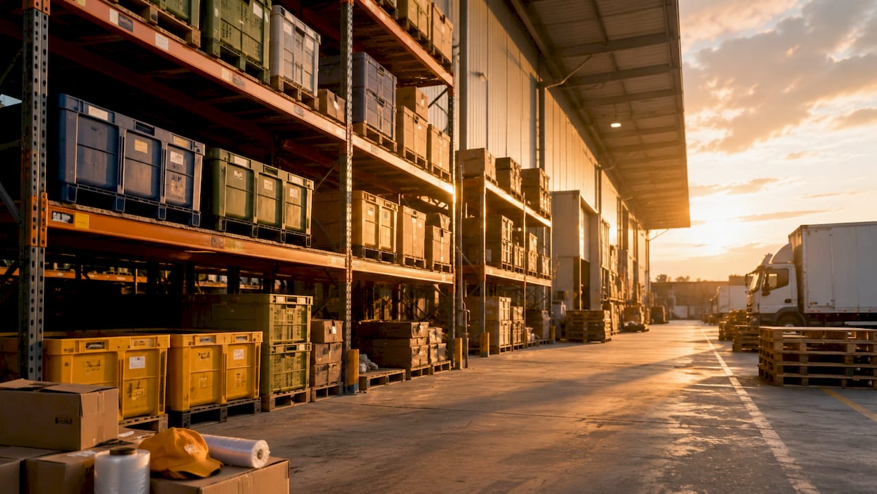 Warehouse racks showing location hierarchy and aisles
