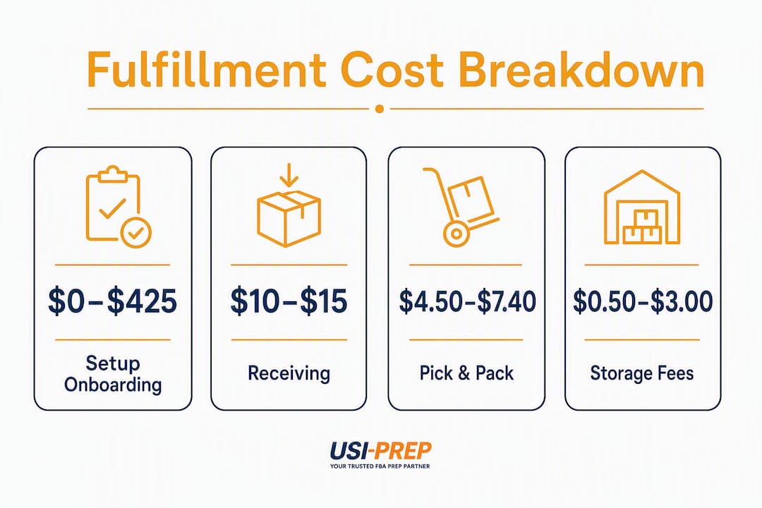 Infographic showing typical fulfillment cost components