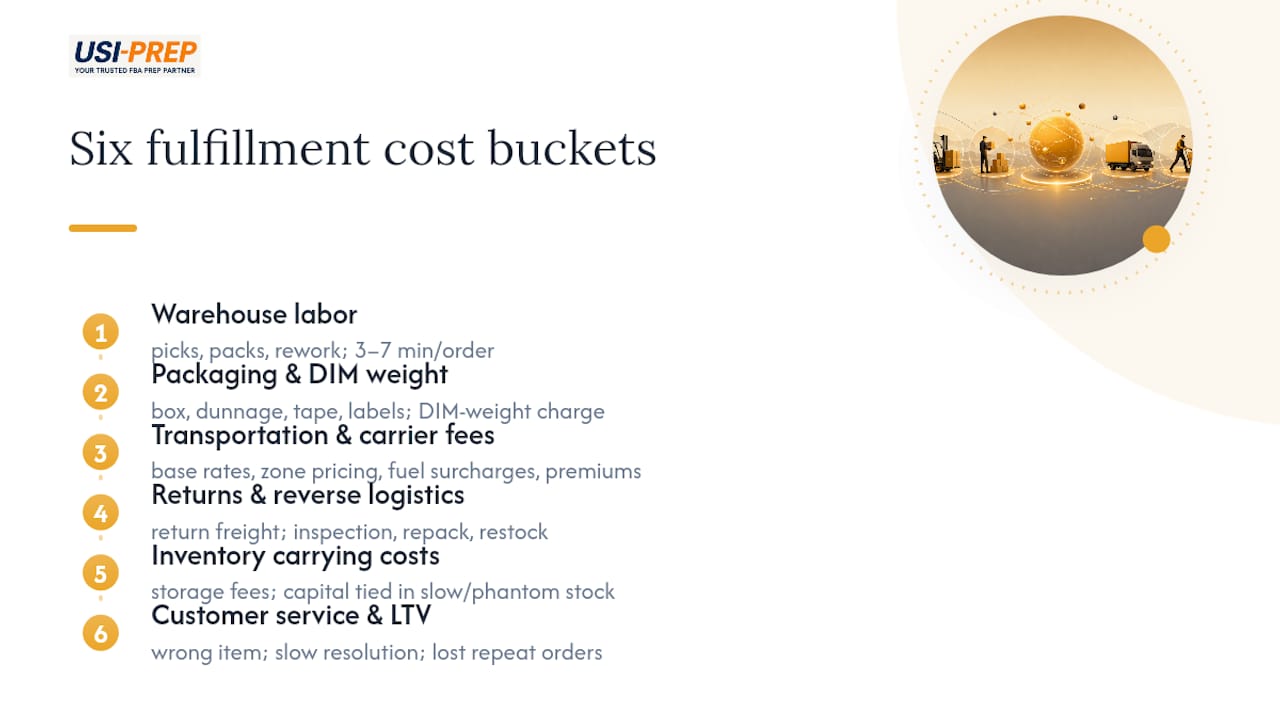 Diagram of six fulfillment cost buckets