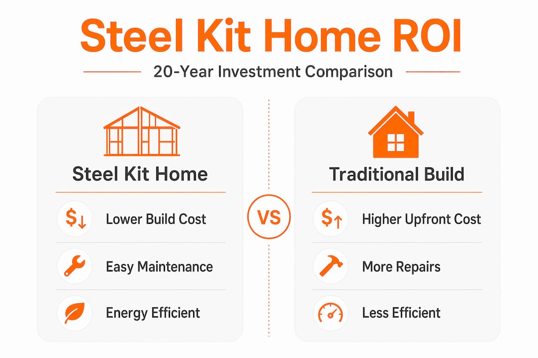 Infographic comparing steel kit vs traditional ROI