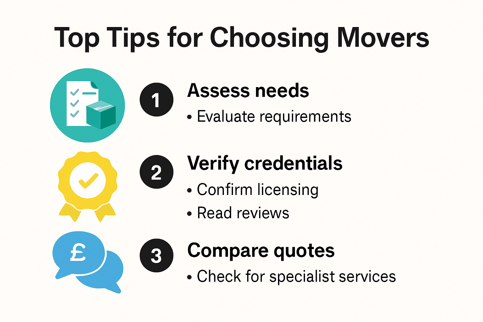 Infographic showing steps to choose movers safely