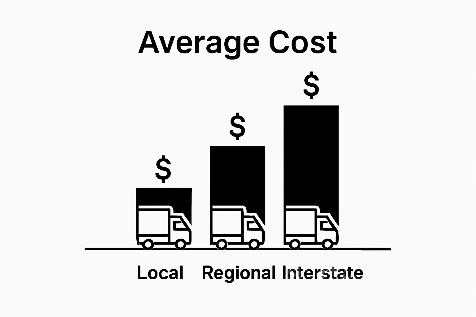 Graphic comparing local, regional, and interstate moving costs