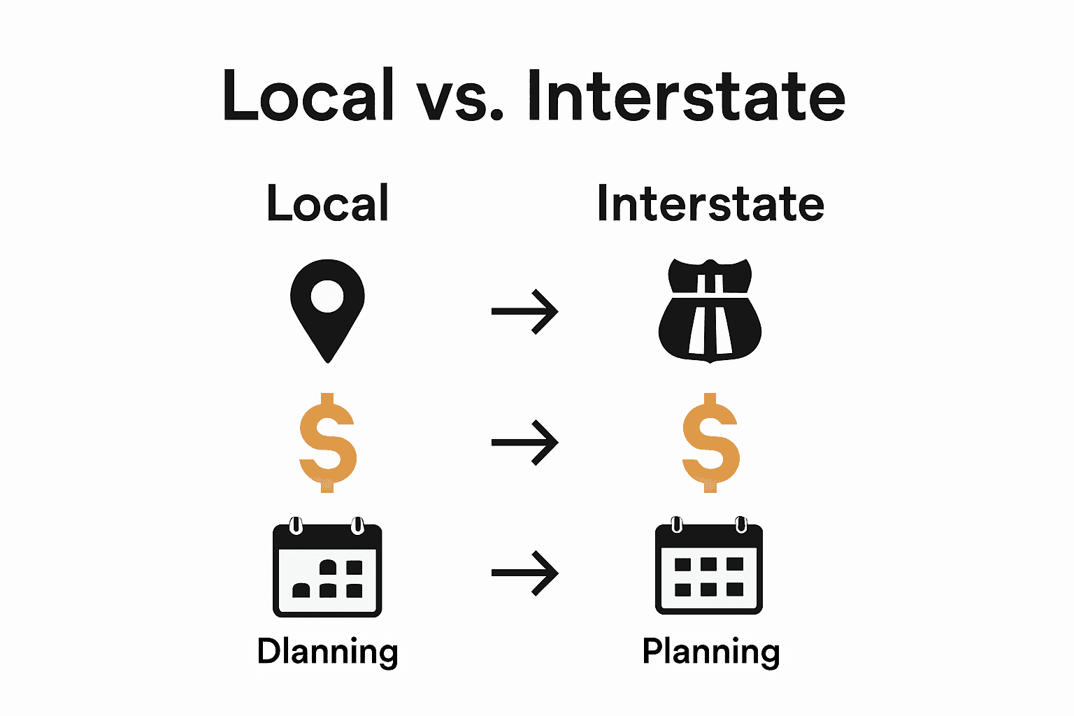 Infographic comparing local moves and interstate moves in Australia.