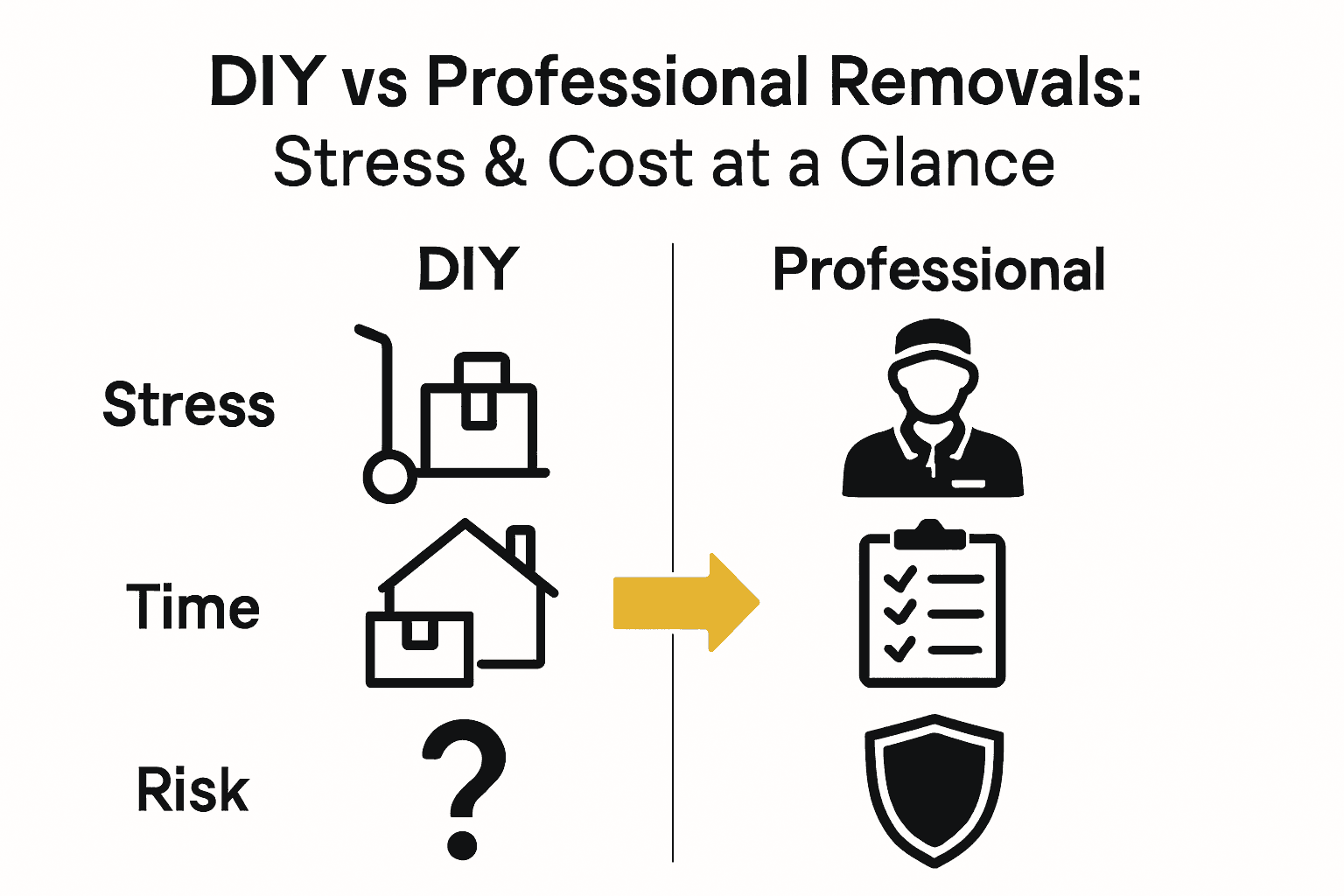 Infographic comparing DIY moves and professional removalist services.