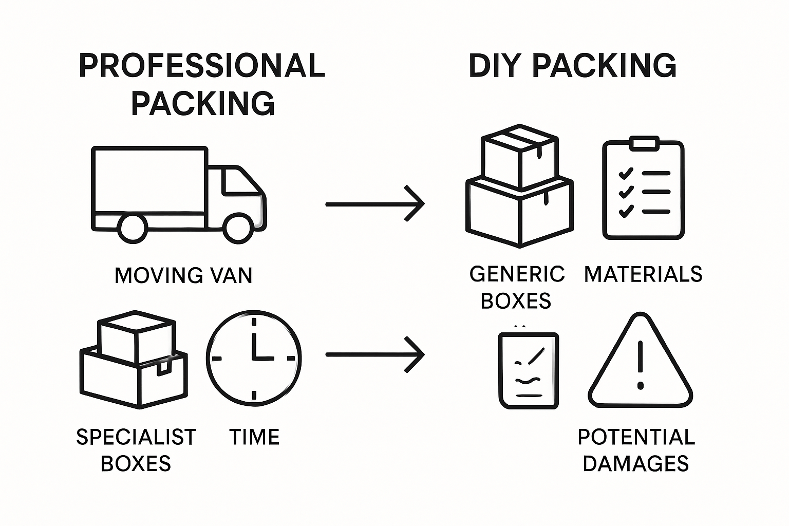 Infographic shows DIY vs professional packing costs