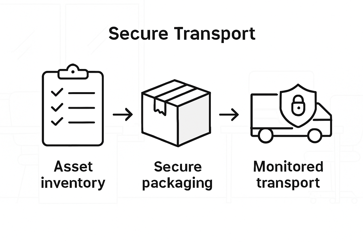 Infographic showing steps for secure relocation