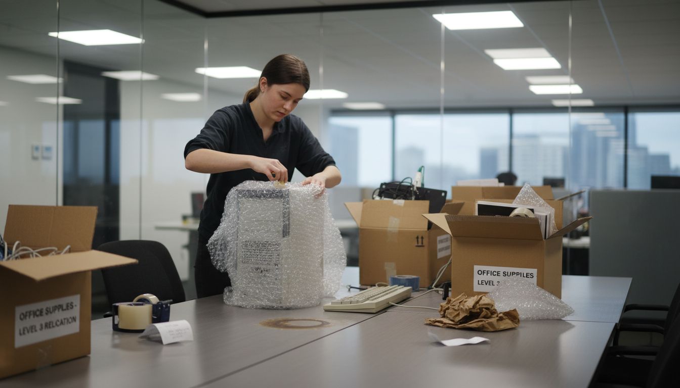Packing old electronics with bubble wrap