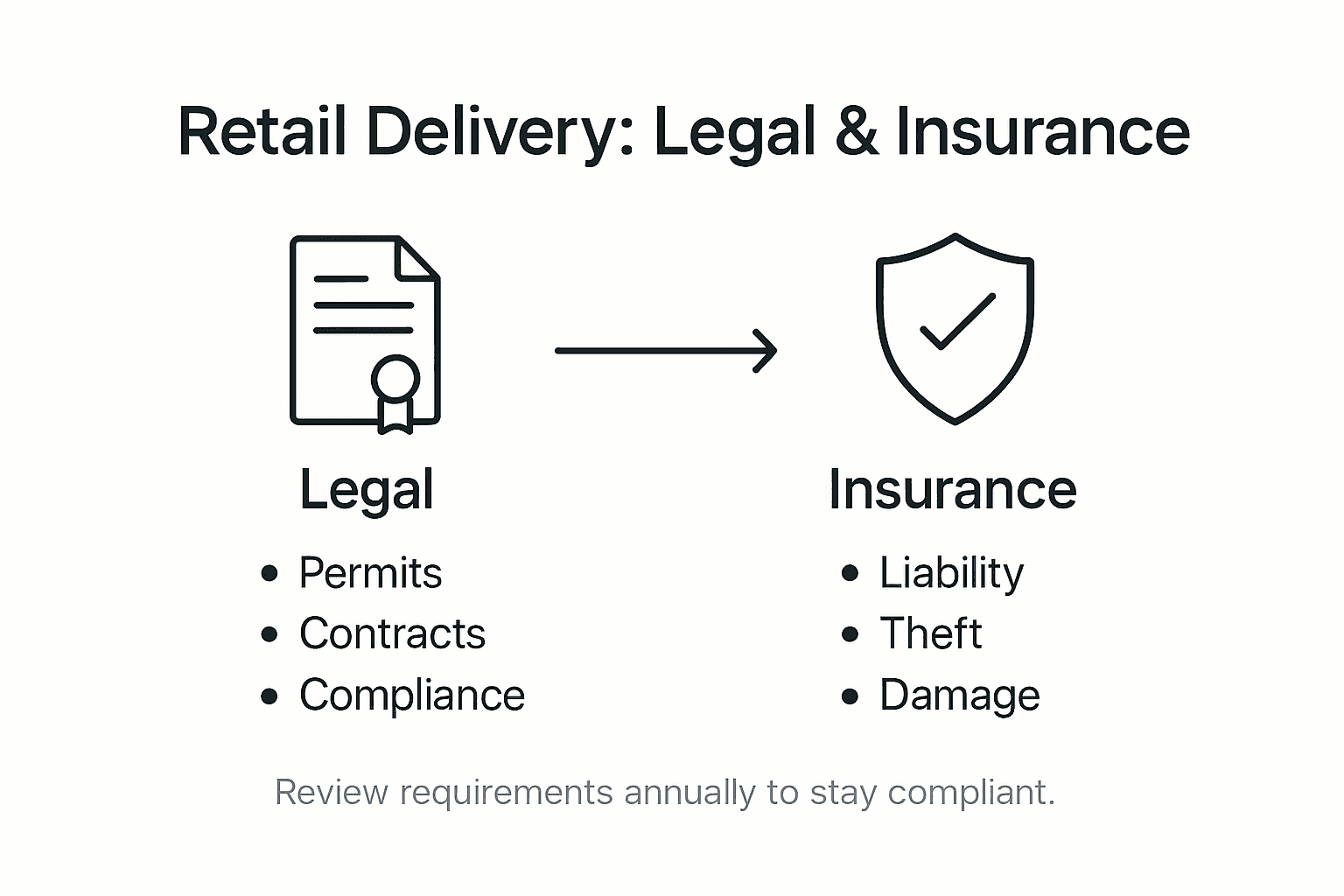 Infographic retail delivery legal and insurance points