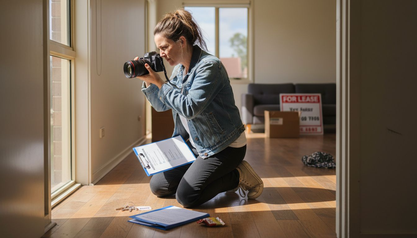 Manager inspecting apartment at move-out