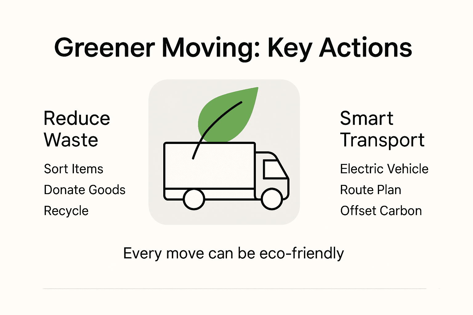 Infographic showing greener moving actions and tips