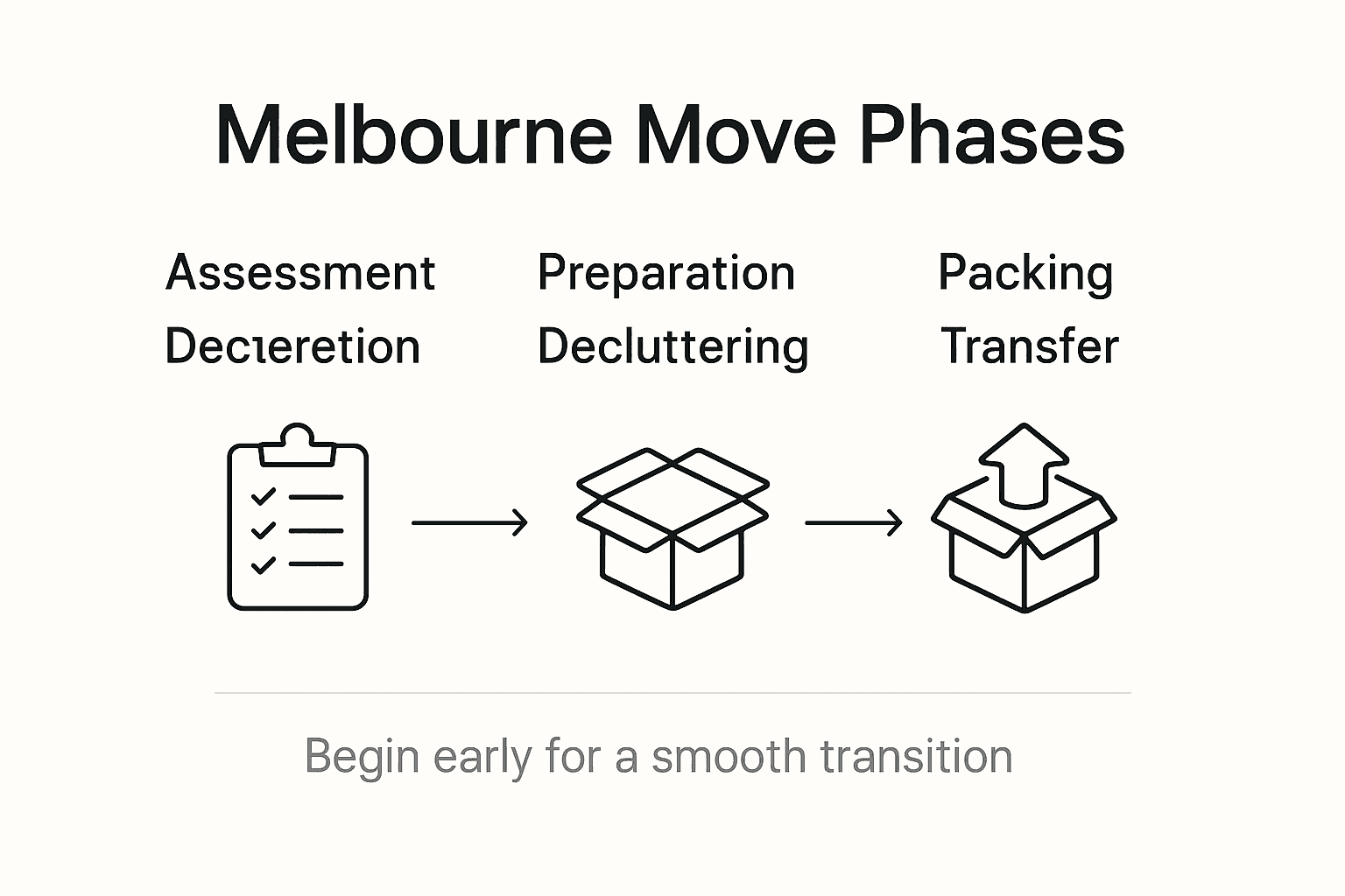 Infographic showing Melbourne move phases timeline