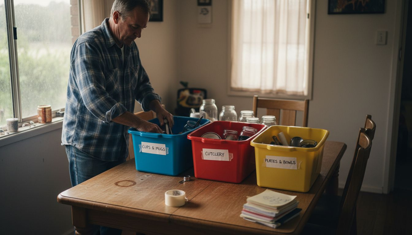 Man sorting items for Melbourne move