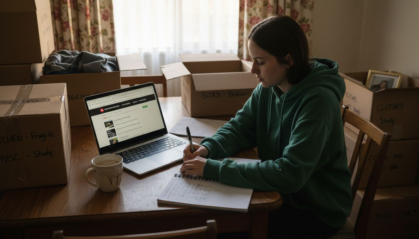 Woman researching Melbourne removalists online