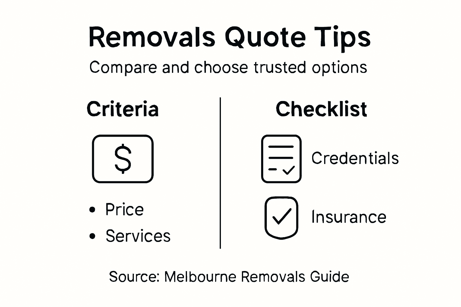 Infographic showing removals quote comparison tips