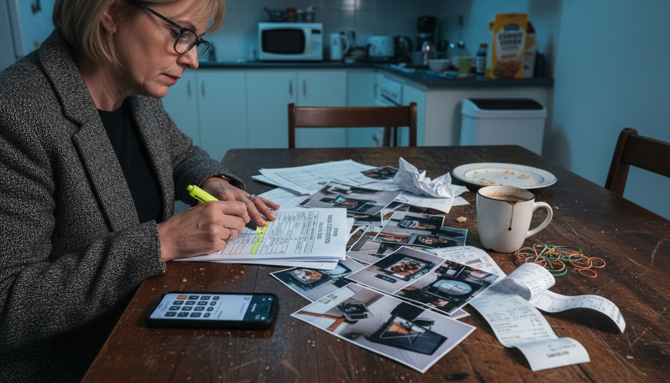 Claims adjuster reviewing moving inventory