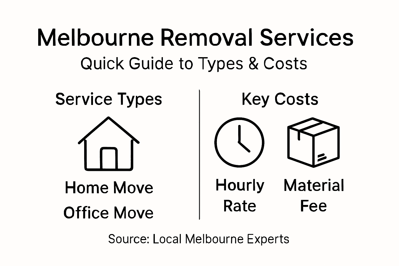 Infographic overview of Melbourne mover types and costs
