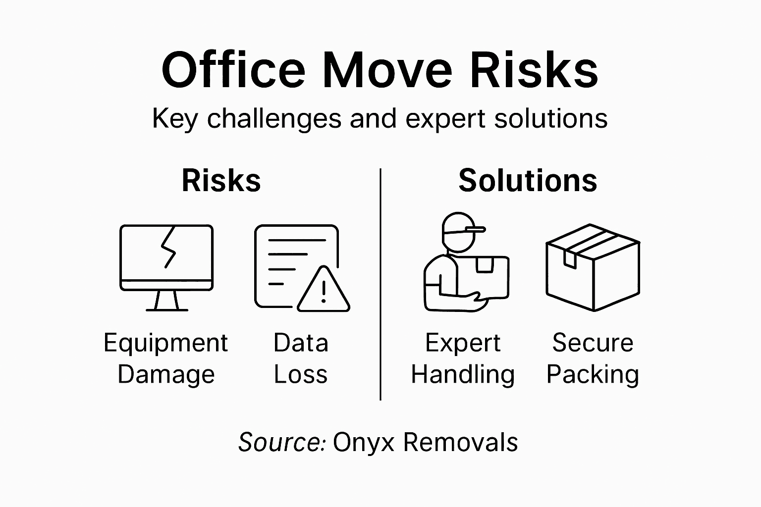 Infographic showing office move risks and solutions