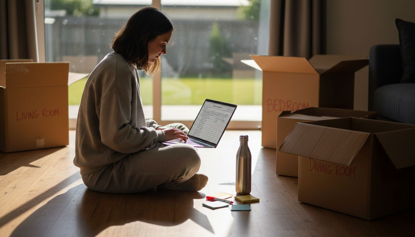 Woman creating home inventory list