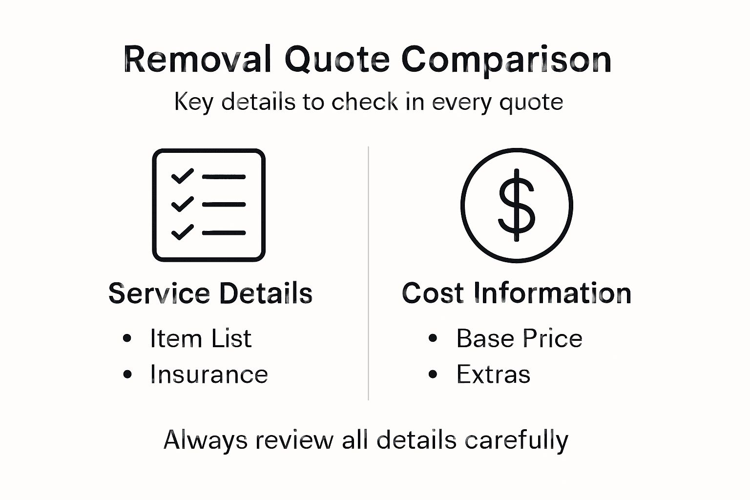 Infographic showing quote comparison steps