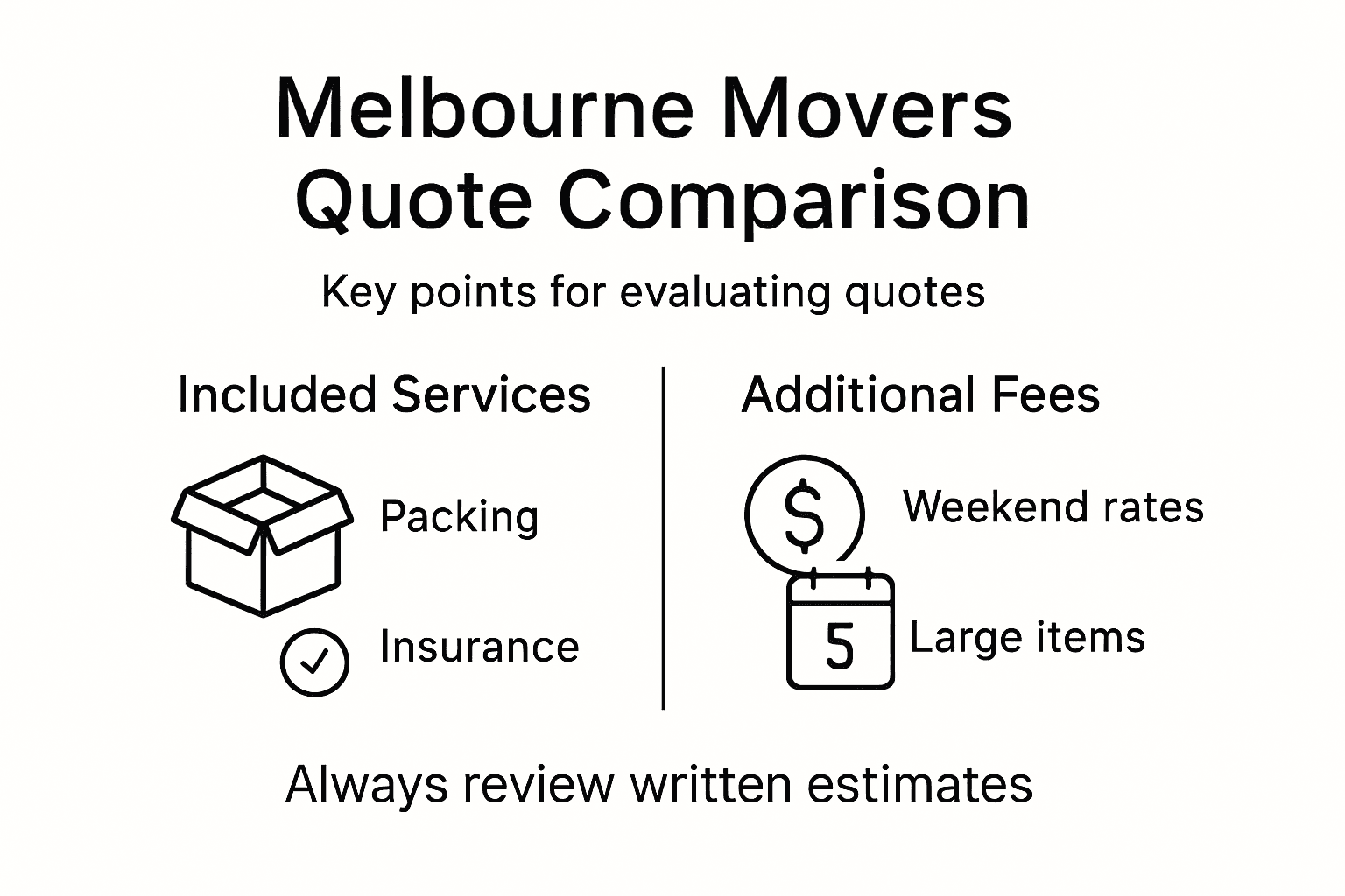 Infographic comparing Melbourne moving quotes