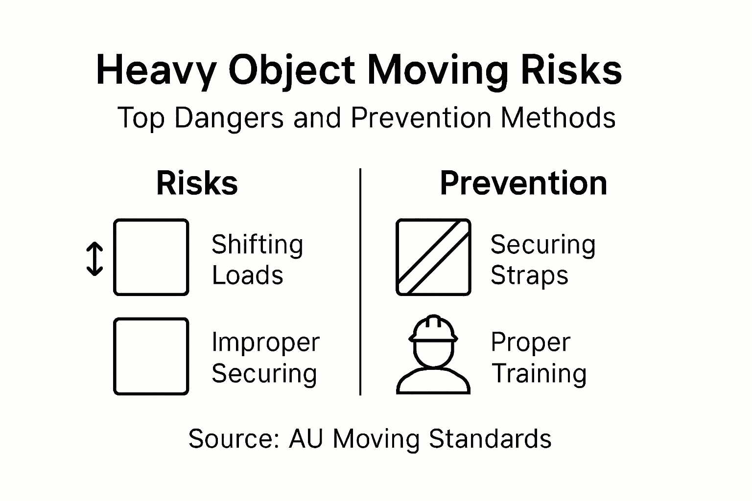 Infographic showing heavy object risks and prevention