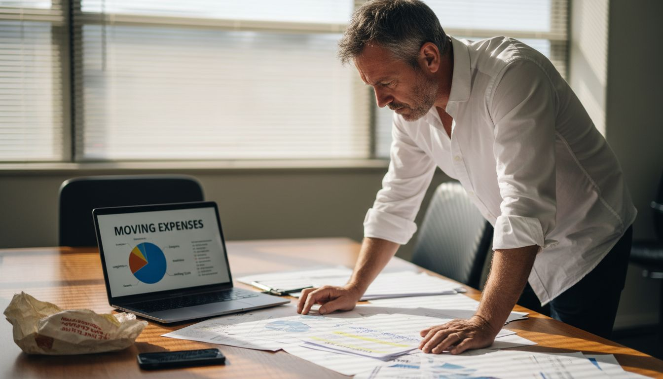 Office manager reviewing detailed moving quote