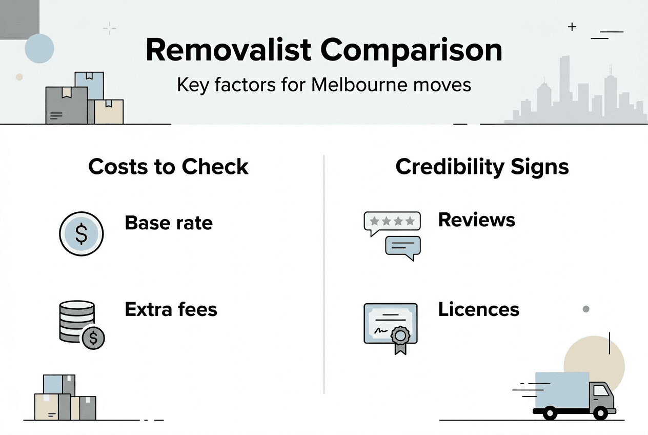 Infographic showing removalist comparison factors