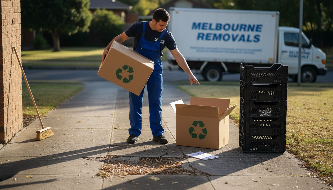Removalist with recyclable cardboard and plastic boxes