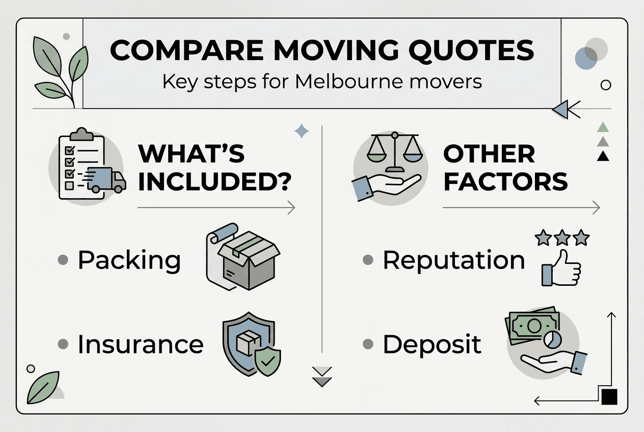 Infographic comparing key moving quote factors